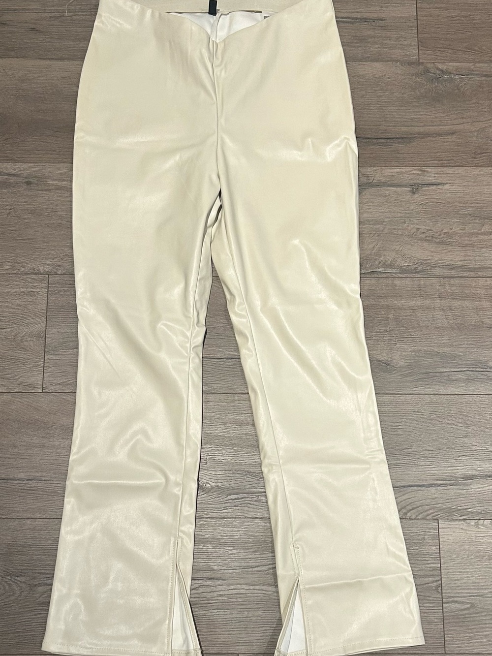 Divided Cream Faux Leather Boot Cut Pants